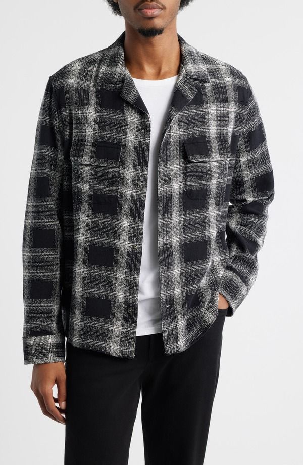 オールセインツ メンズ トップス シャツ AllSaints Teshio Plaid ButtonUp Shirt Black ブラック