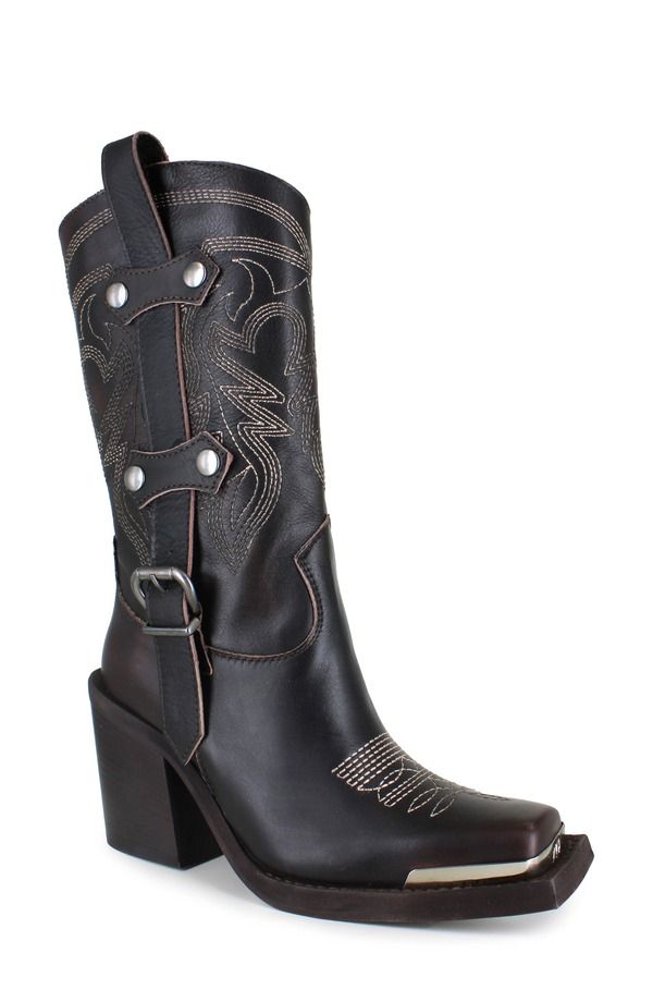 ジジ レディース シューズ ブーツ・レインブーツ ZIGI Amaranta Cowboy Boot Brown Leather ブラウン