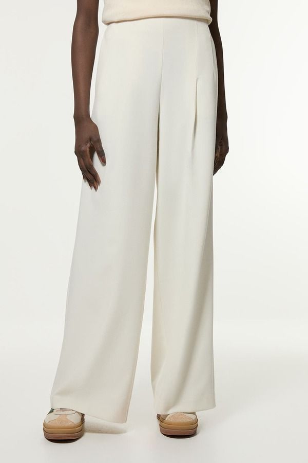 カレンミレン レディース ボトムス レギンス ワイドレッグ Karen Millen Essential Wide Leg Tailored Trouser Ivory アイボリー