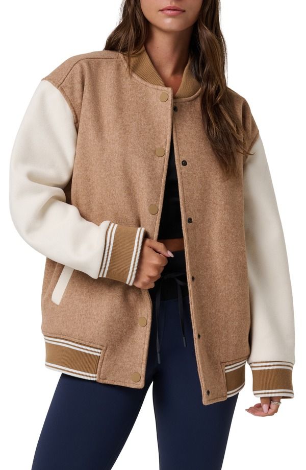 トラビスマヒュー レディース アウター ジャケット・ブルゾン TravisMathew Clubside Varsity Bomber Jacket Heather Chestnut Multi ヘザー