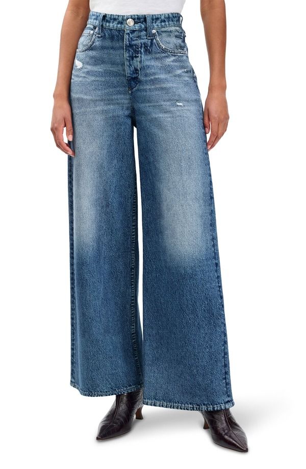 ラグアンドボーン レディース ボトムス デニムパンツ ワイドレッグ ハイウエスト パイル アンクル ジーンズ rag bone Miramar Sofie High Waist Ankle Wide Leg Terry Sweatpant Jeans Mine