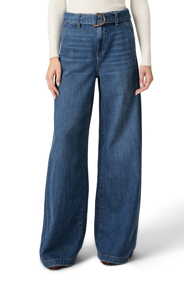 ペイジ レディース ボトムス デニムパンツ ワイドレッグ ハイウエスト ジーンズ PAIGE Cameron High Waist Wide Leg Belted Jeans Altitude
