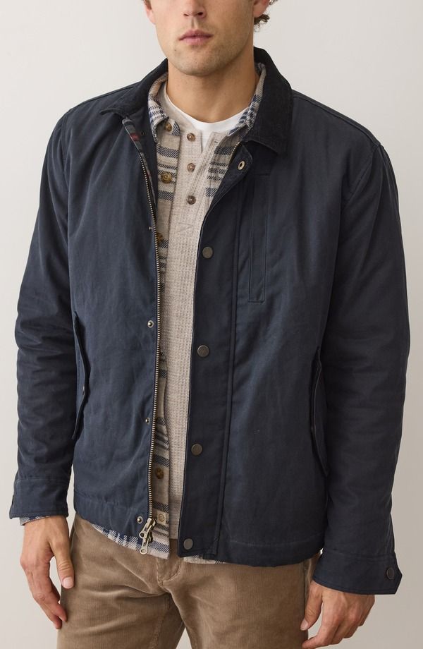 マリーン レイヤー メンズ アウター ジャケット・ブルゾン Marine Layer Wax Canvas Barn Jacket Faded Navy ネイビー