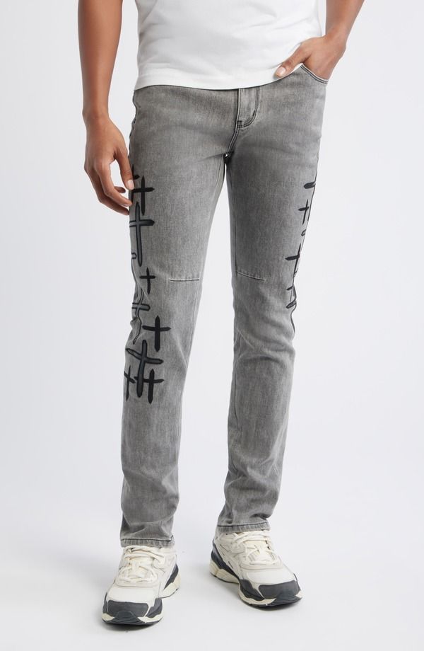 アールティーエー メンズ ボトムス デニムパンツ ジーンズ RtA Bryant Clouded Mist Crosskinny Jeans Clouded Mist Cross Patch