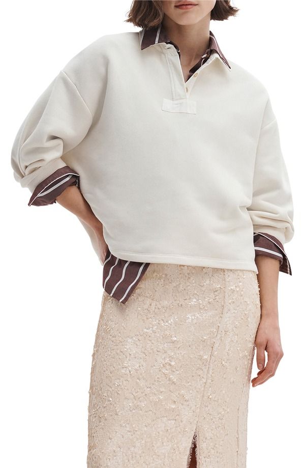 ラグアンドボーン レディース アウター パーカー・スウェット ヴィンテージ ポロシャツ パイル シャツ rag bone Vintage Terry Polo Sweatshirt Sand サンド