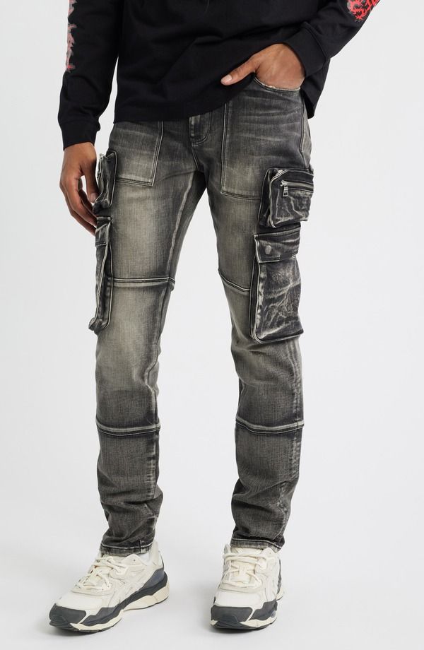 アールティーエー メンズ ボトムス デニムパンツ ジーンズ RtA Slate Cargo Skinny Jeans Ash Storm アッシュ