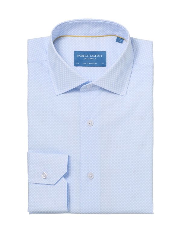 ロバート タルボット メンズ トップス シャツ プリント Robertalbott Reynolds Contemporary Circle Print Shirt Light Blue ブルー