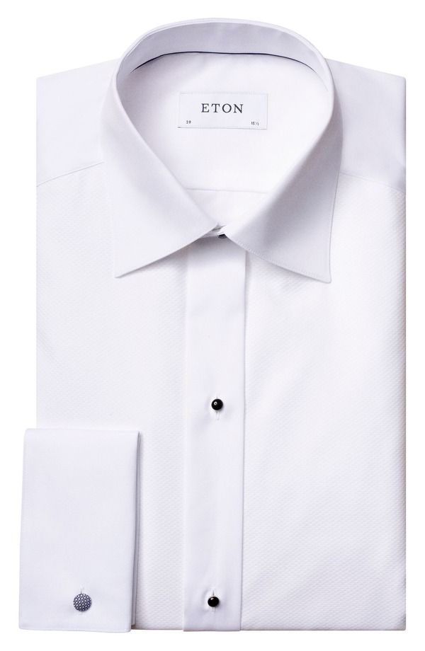 エトン メンズ トップス シャツ コットン Eton Classic Fit Bibbed White Cotton Tuxedo Shirt White ホワイト