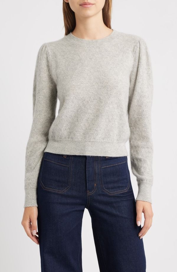 フレーム レディース アウター パーカー・スウェット セーター FRAME The Pointelle Cashmere Sweater Light Grey Heather グレー