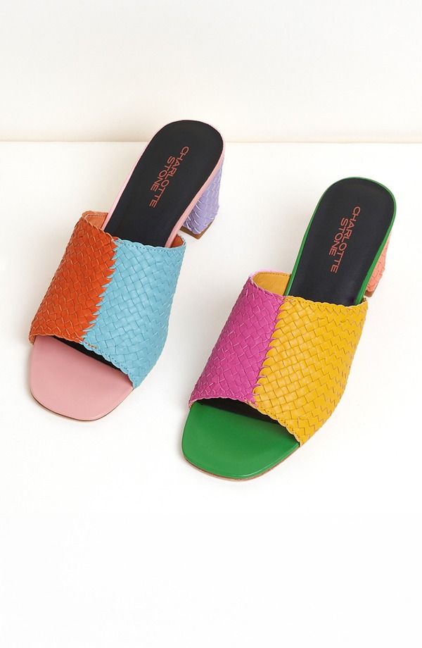 シャーロットストーン レディース シューズ サンダル Charlotte Stone Lenu Mismatch Woven Slide Sandal Kortman