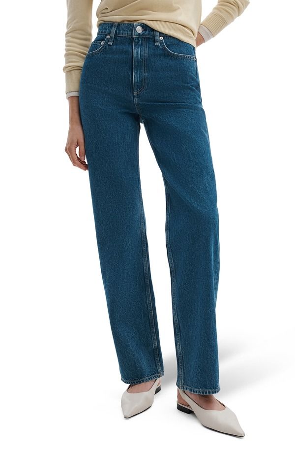 ラグアンドボーン レディース ボトムス デニムパンツ ストレート ハイウエスト ジーンズ rag bone Shea High Waistraight Leg Jeans Cornflower