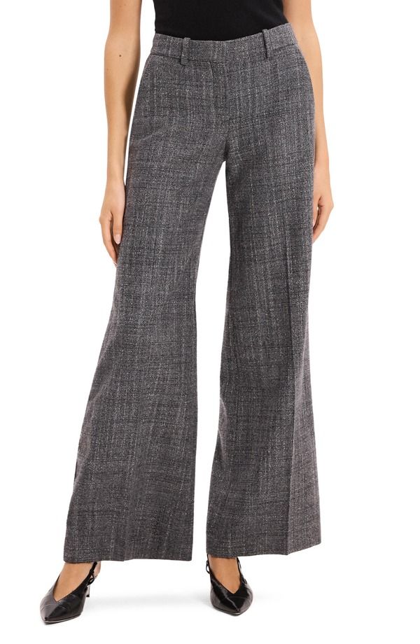 セオリー レディース ボトムス レギンス パンツ ウール Theory Crosshatch Wool Blend Pants Charcoal Multi チャコール