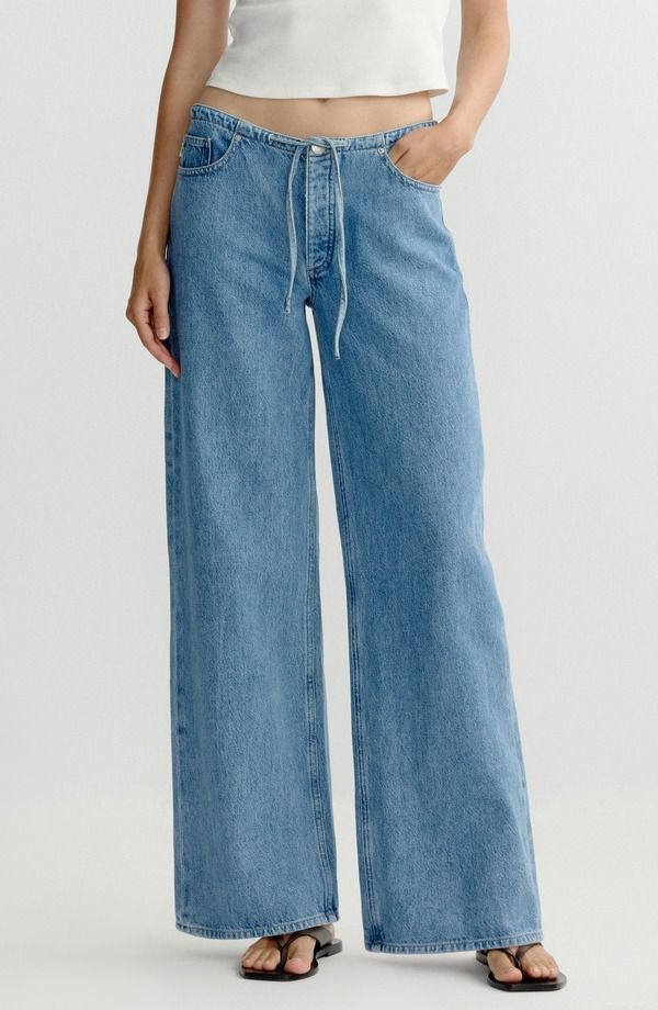 ディーエル 1961 レディース ボトムス デニムパンツ ワイドレッグ ローライズ ジーンズ DL1961 Sienna Drawstring Low Rise Relaxed Wide Leg Jeans River Aura