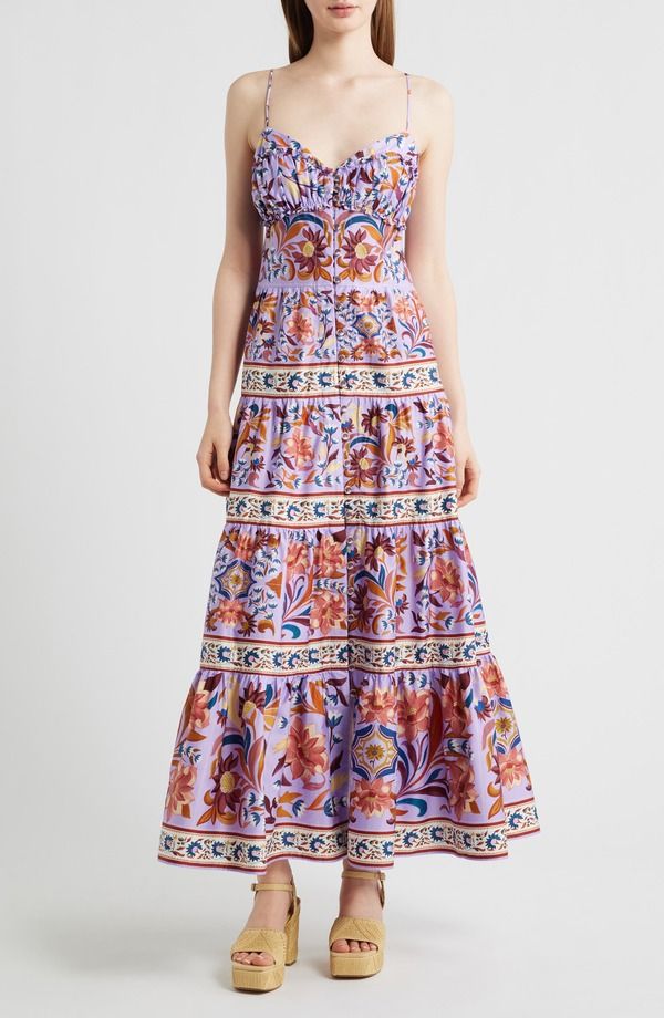 ファーム レディース トップス ワンピース マキシ FARM Rio Flower Tiles Maxi Sundress Flower Tiles Lilac ライラック