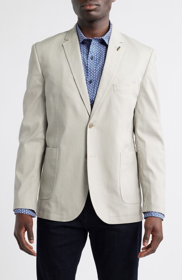 ジョンストンアンドマーフィー メンズ アウター ジャケット・ブルゾン コットン コート Johnston Murphy Washed Cotton Stretch Dobby Sport Coat Stone ストーン
