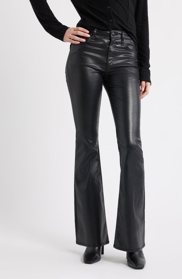 ラグアンドボーン レディース ボトムス デニムパンツ コート ジーンズ rag bone Flexi Dahlia Coated Mid Rise Flare Jeans Black Coated ブラック