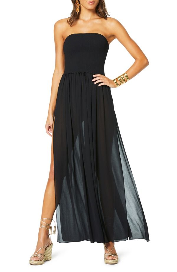 レイミー ブルック レディース トップス ワンピース ジョーゼット ストラップレス Ramy Brook Calista Strapless Georgette CoverUp Dress Black ブラック