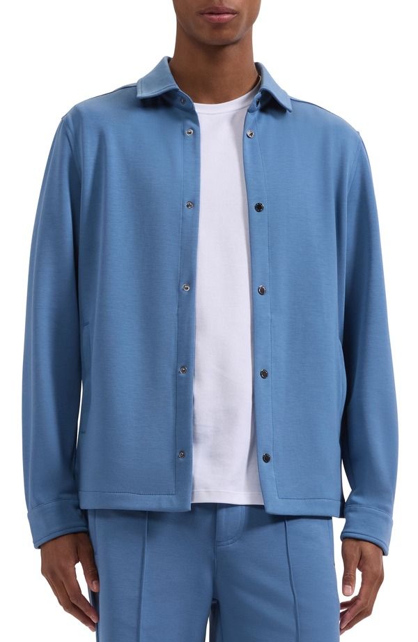 ブガッチ メンズ アウター ジャケット・ブルゾン シャツ ニット Bugatchi Softouch Knit Shirt Jacket Peacock