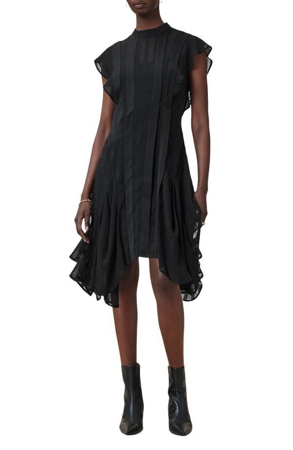 オールセインツ レディース トップス ワンピース AllSaints Fleur Texture Dress Black ブラック