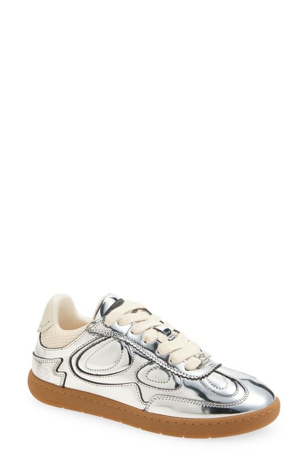 ガニー レディース シューズ スニーカー Ganni Specchio Low Top Sneaker Silver シルバー