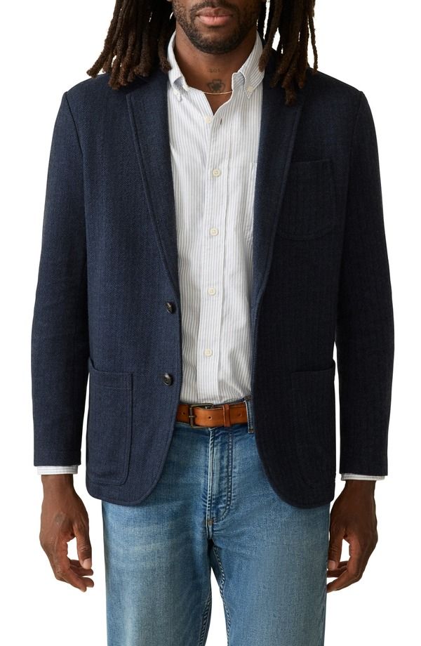 ファレティ メンズ アウター ジャケット・ブルゾン コート Faherty Inlet Herringbone Sport Coat Navy Twilight Herringbone ネイビー