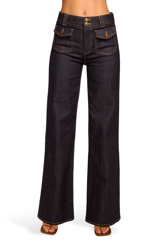 レイミー ブルック レディース ボトムス デニムパンツ ワイドレッグ ジーンズ Ramy Brook Fay Patch Pocket Wide Leg Jeans Resin Rinse