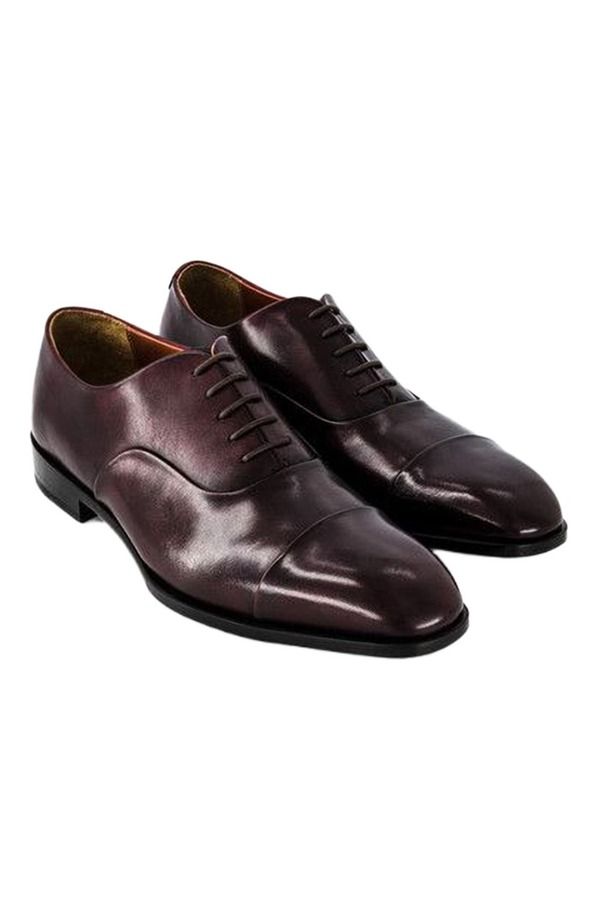アンソニー ヴィア メンズ シューズ オックスフォード キャップ Anthony Veer Genoa Cap Toe Oxford Merlot Smoke Bordeaux Leather スモーク