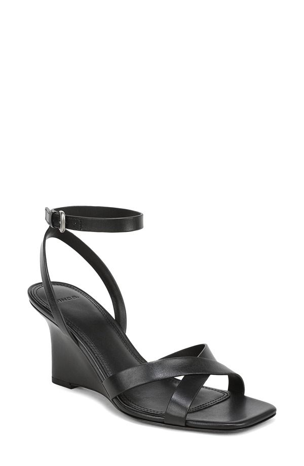 ヴィンス レディース シューズ サンダル アンクル Vince Parmankle Strap Wedge Sandal Black ブラック