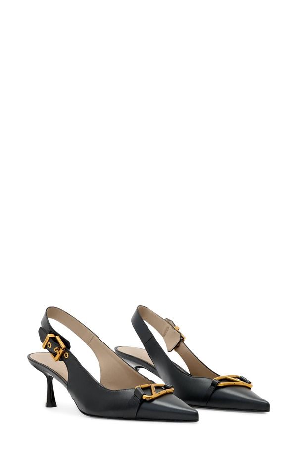 オールセインツ レディース シューズ ヒール AllSaints Hera Pointed Toe Slingback Pump Black ブラック