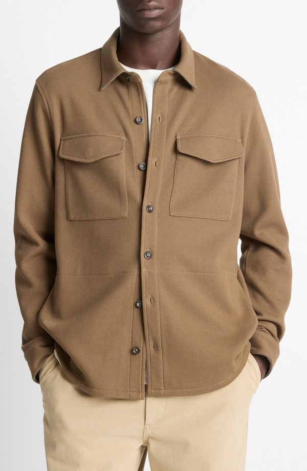 ヴィンス メンズ アウター ジャケット・ブルゾン シャツ コットン Vince Cotton Blend Shirt Jacket Highlands Med H Grey グレー