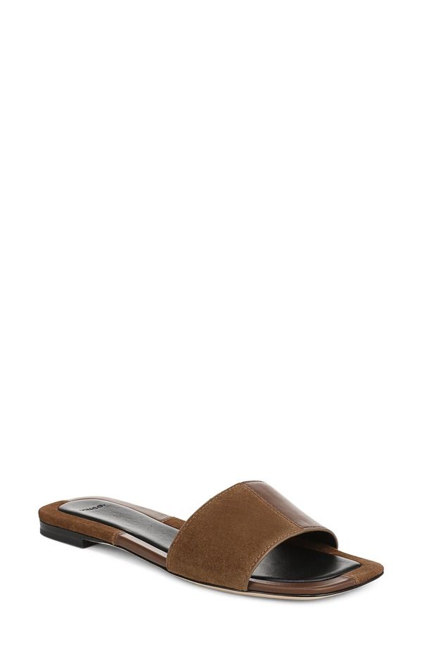 ヴィンス レディース シューズ サンダル Vince Valeria Slide Sandal Cedar Brown Elmwood ブラウン