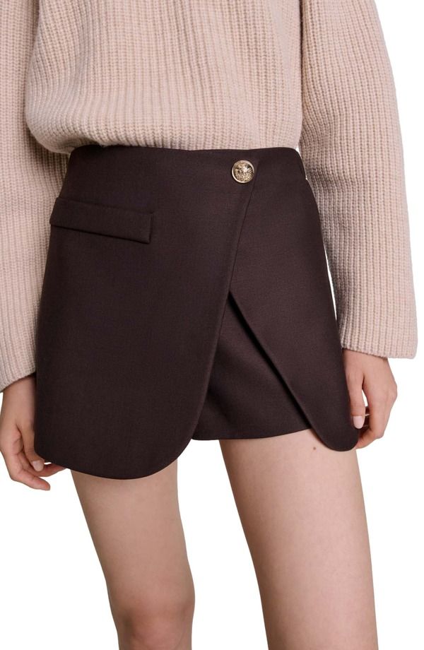 マージュ レディース ボトムス ハーフパンツ・ショーツ maje Skort Brown ブラウン