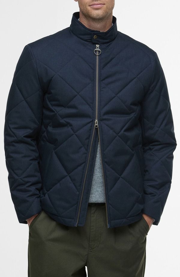 バブアー メンズ アウター ジャケット・ブルゾン キルティング Barbour Harrington Box Quilted Jacket Navy ネイビー