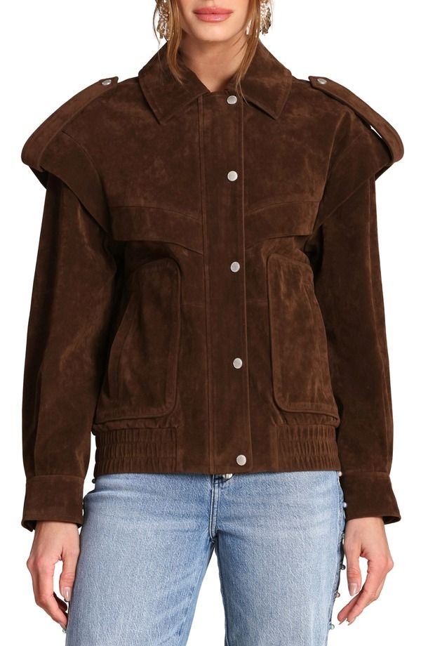 アヴェックレフィーユ レディース アウター ジャケット・ブルゾン スエード Avec Les Fillesuede Bomber Jacket Chocolate チョコレート