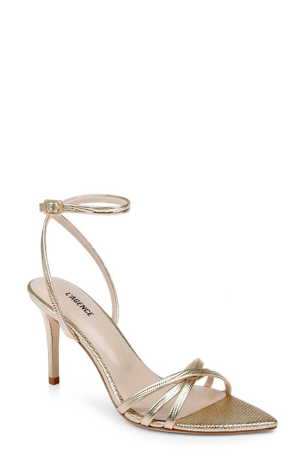 ラジャンス レディース シューズ ヒール サンダル アンクル LAGENCE Duankle Strap Sandal Gold Lizard ゴールド