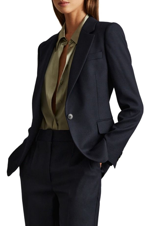 レイス レディース アウター ジャケット・ブルゾン ウール ブレザー Reiss Hallie Wool Blend Blazer Navy ネイビー
