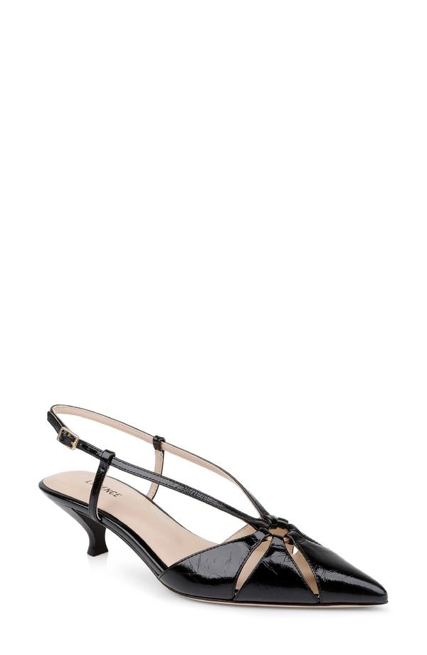 ラジャンス レディース シューズ ヒール LAGENCE Adavi Pointed Toe Slingback Pump Black Patent ブラック