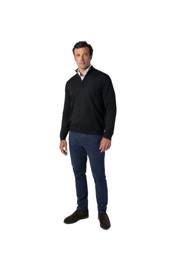 ロバート タルボット メンズ アウター パーカー・スウェット ハーフジップ セーター Robertalbott Eastwood Quarter Zip Sweater Black With Gray Tipping ブラック