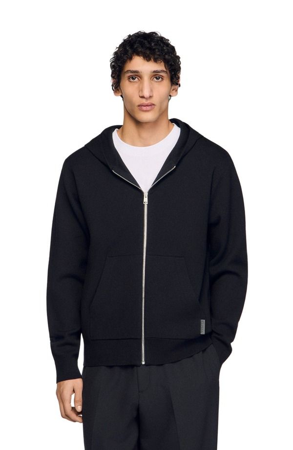 サンドロ メンズ アウター パーカー・スウェット シャツ SANDROversized sweatshirt Black ブラック