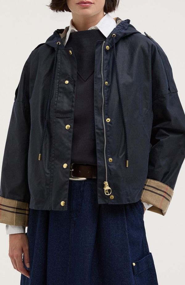 バブアー レディース アウター ジャケット・ブルゾン コットン Barbouryedale Waxed Cotton Jacket Royal Navy Dress Tartan ネイビー