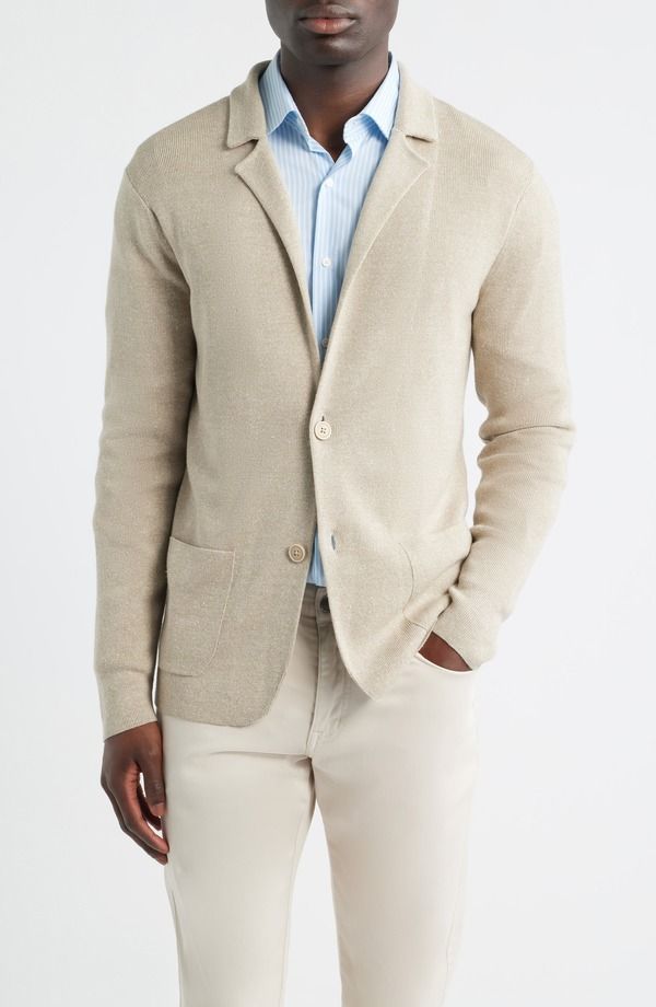 ピーター・ミラー メンズ アウター パーカー・スウェット ウール カーディガン リネン Peter Millar Crown Crafted Beau Merino Wool Linen Cardigan Truffle