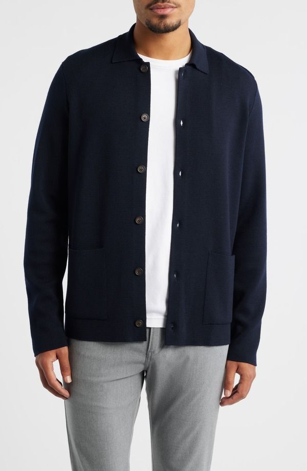 ジャックビクター メンズ アウター パーカー・スウェット ウール カーディガン Jack Victor Milano Stitch Merino Wool Cardiganavy ネイビー