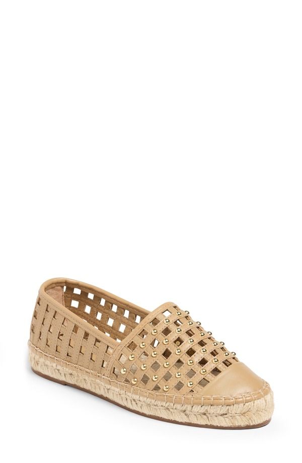サンク セプト レディース シューズ サンダル キャップ Cinq Sept Rochel Cage Studded Espadrille Cap Toe Flat Brown Sugar ブラウン