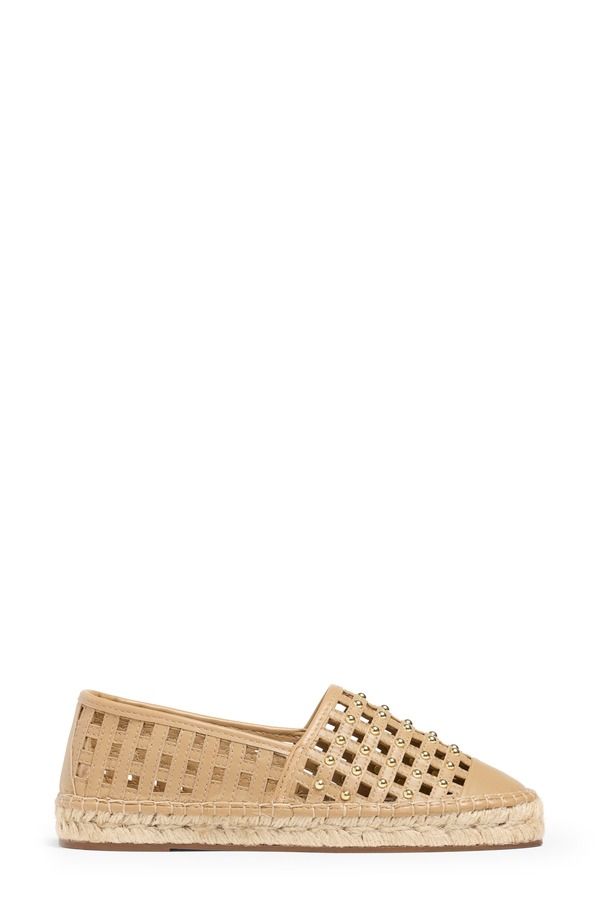 サンク セプト レディース シューズ サンダル キャップ Cinq Sept Rochel Cage Studded Espadrille Cap Toe Flat Brown Sugar ブラウン