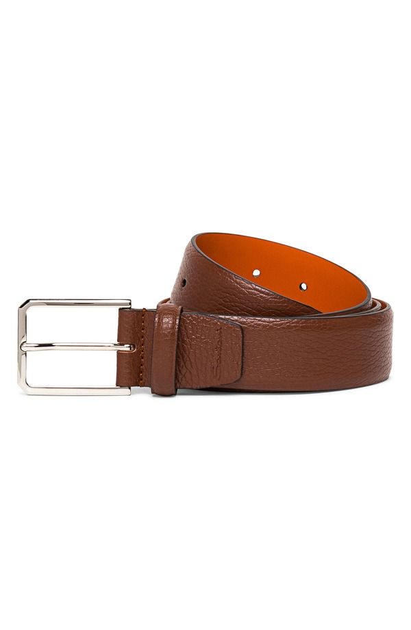 サントーニ メンズ アクセサリー ベルト レザー Santoni Leather Belt Light Brown ブラウン