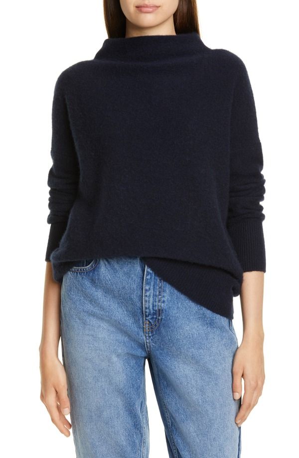 ヴィンス レディース アウター パーカー・スウェット スタンドネック Vince Boiled Cashmere Funnel Neck Pullover Coastal Blue ブルー