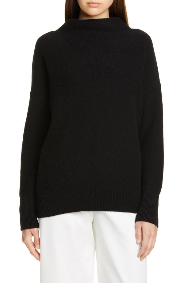 ヴィンス レディース アウター パーカー・スウェット スタンドネック Vince Boiled Cashmere Funnel Neck Pullover Black ブラック