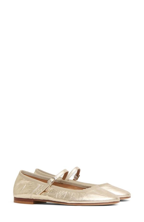 マンサーガブリエル レディース シューズ パンプス Mansur Gavriel Dance Mary Jane Flat Crinkle Gold ゴールド
