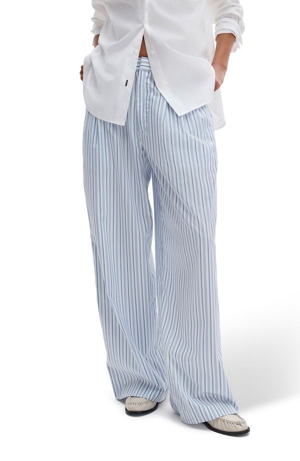ラグアンドボーン レディース ボトムス レギンス パンツ コットン rag bone Chappell Stripe Cotton Poplin Pants Baby Blue Stripe ブルー