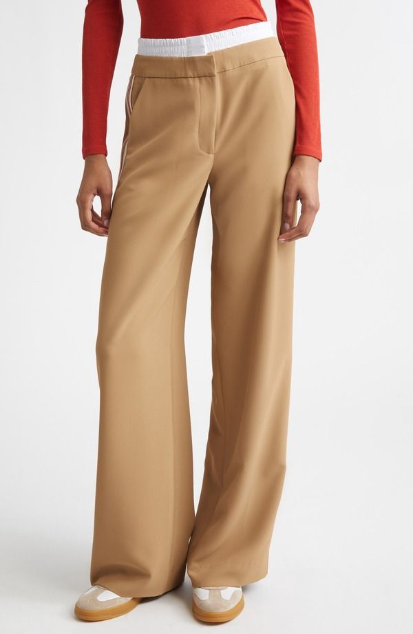 ヴェロニカ ベアード レディース ボトムス レギンス パンツ Veronica Beard Eugene Boxer Waist Side Stripe Gabardine Pants Khaki カーキ